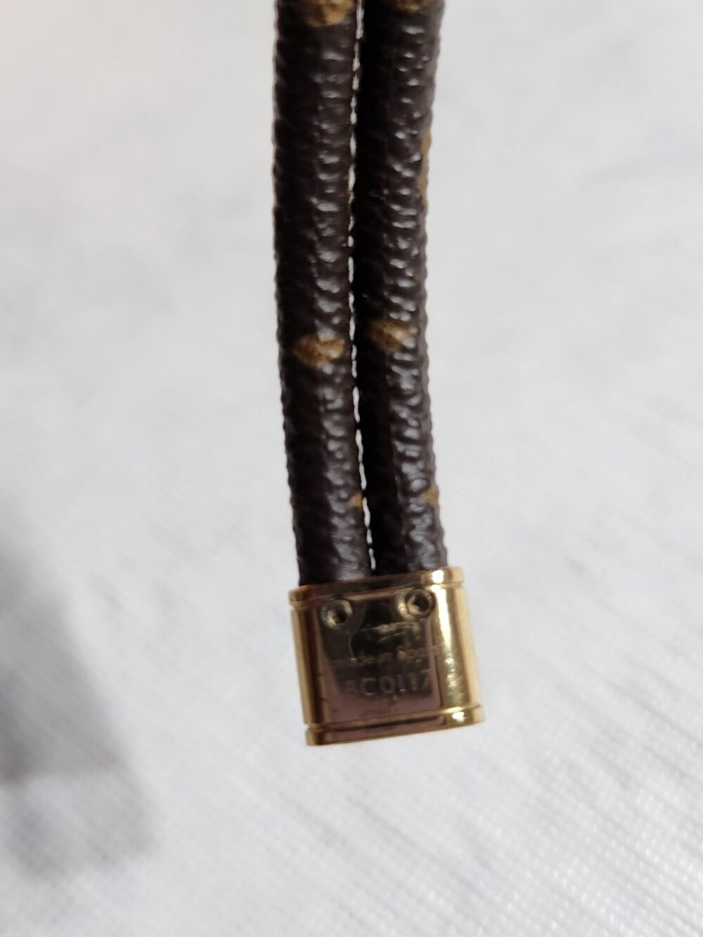 Louis Vuitton “Keep It Twice” Monogram Canvas Bracelet With Padlock Charm View 5